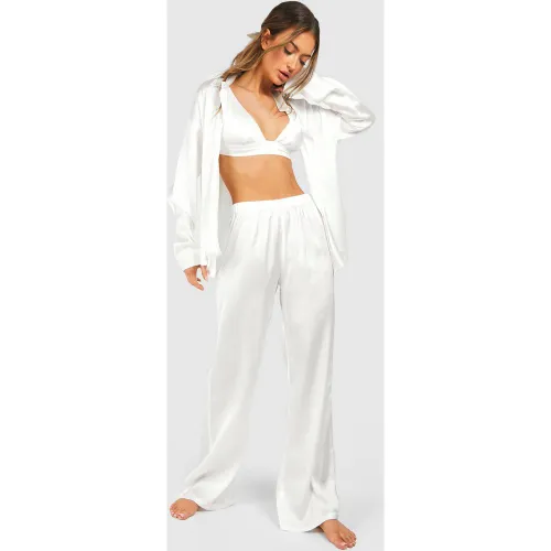 Ensemble De Pyjama Satiné 3 Pièces - 34 - boohoo - Modalova