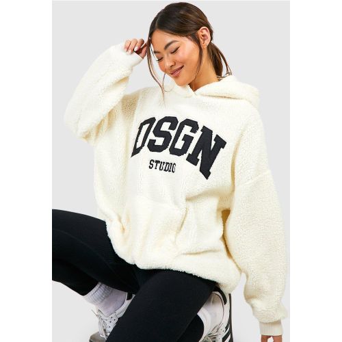 Sweat À Capuche Oversize En Polaire À Slogan Dsgn Studio - L - boohoo - Modalova