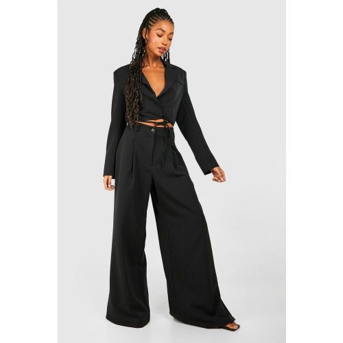 Pantalon Large Fendu Sur Le Côté - 40 - boohoo - Modalova