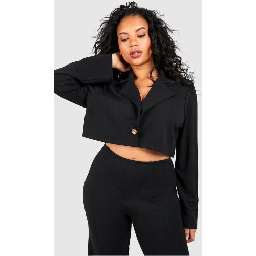 Grande Taille - Blazer Court En Tissu Crêpe - 50 - boohoo - Modalova