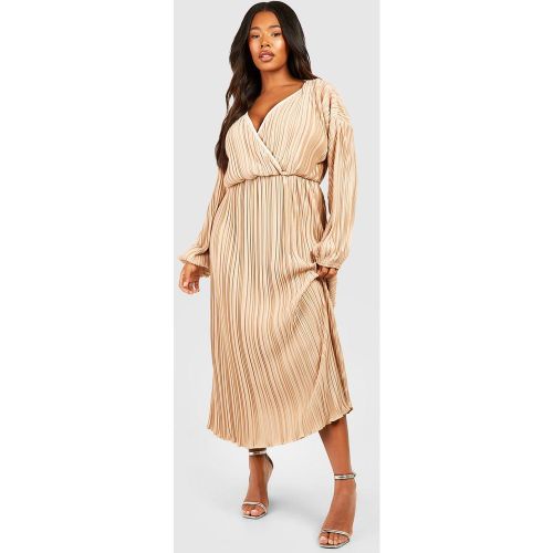 Grande Taille - Robe Mi-Longue Plissée - 44 - boohoo - Modalova