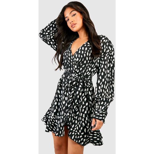 Petite" - Robe Portefeuille À Volants - 42 - boohoo - Modalova