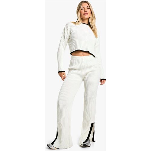 Ensemble En Maille À Bordures Contrastantes - Blanc Écru - M/L, Blanc Écru - boohoo - Modalova