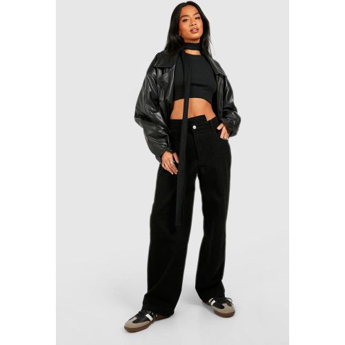 Petite" - Jean Droit Asymétrique - 34 - boohoo - Modalova