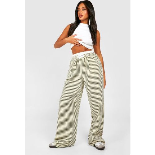 Pantalon Rayé À Taille Contrastante - 34 - boohoo - Modalova