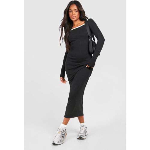 Robe Mi-Longue À Col Ouvert Et Coutures Contrastantes - 36 - boohoo - Modalova