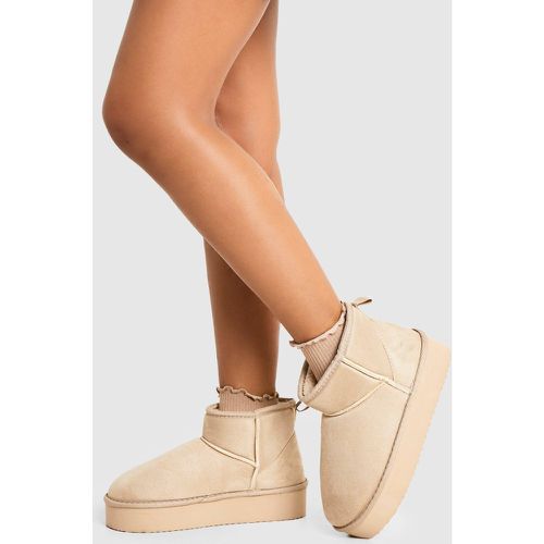 Bottines À Plateforme - Blanc Écru - 37, Blanc Écru - boohoo - Modalova