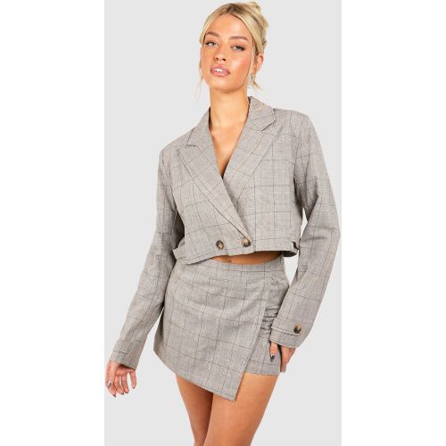 Blazer Court À Carreaux - 34 - boohoo - Modalova