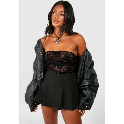 Top Bandeau Froncé En Dentelle - 34 - boohoo - Modalova