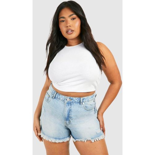 Grande Taille - Short Mom En Jean À Déchirures - 44 - boohoo - Modalova