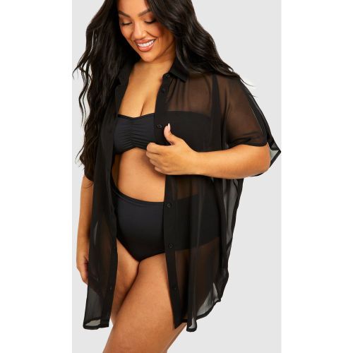 Grande Taille - Chemise De Plage Oversize À Manches Courtes - 44 - boohoo - Modalova