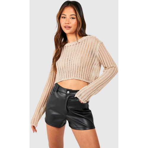 Pull Court En Maille À Découpes - S - boohoo - Modalova