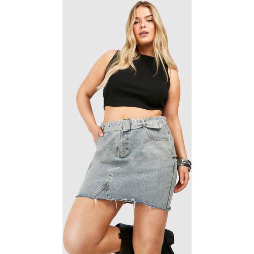 Grande Taille - Jupe En Jean Délavée - 46 - boohoo - Modalova