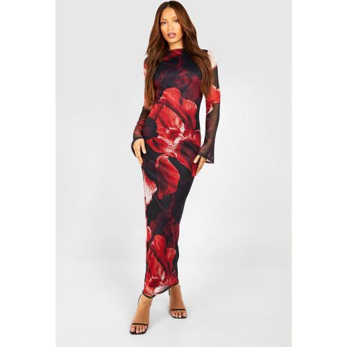 Tall" - Robe Longue Fleurie À Dos Nu - 44 - boohoo - Modalova