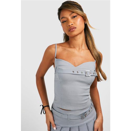 Corset À Boucle - Gris - 38, Gris - boohoo - Modalova