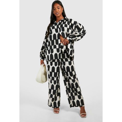 Grande Taille - Ensemble Avec Imprimé Abstrait - 44 - boohoo - Modalova
