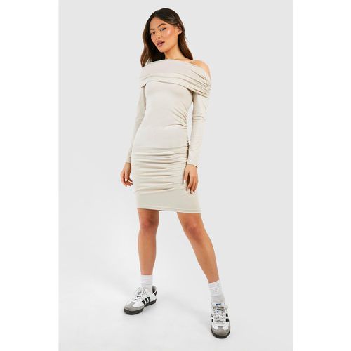 Robe Courte Froncée Asymétrique - 38 - boohoo - Modalova