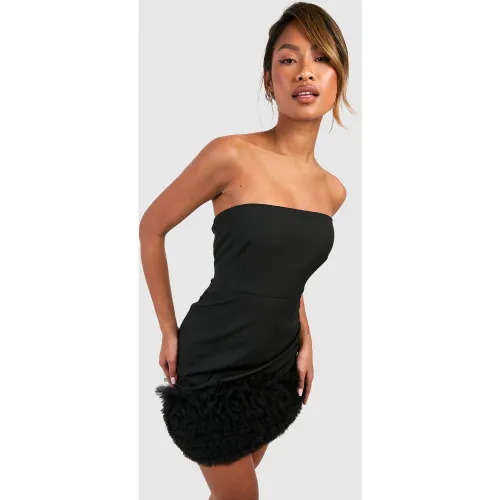 Robe Bustier Courte À Bordure En Tulle - 44 - boohoo - Modalova