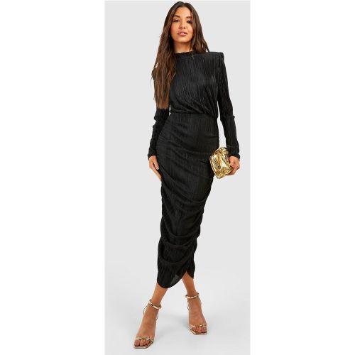 Robe Moulante Mi-Longue Plissée À Col Montant - 36 - boohoo - Modalova