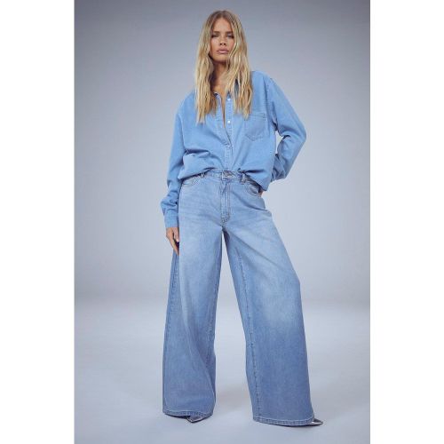 Jean Large - Bleu - 34, Bleu - boohoo - Modalova