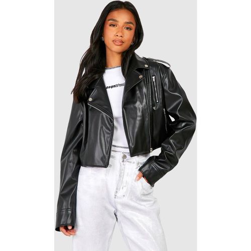 Petite" - Veste Biker Courte - 36 - boohoo - Modalova