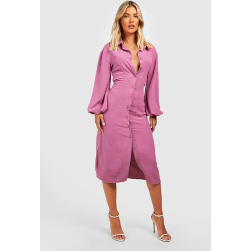 Robe Chemise Longue À Manches Volumineuses - 42 - boohoo - Modalova