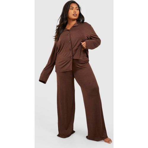 Grande Taille - Pantalon De Pyjama Large En Jersey - 48 - boohoo - Modalova