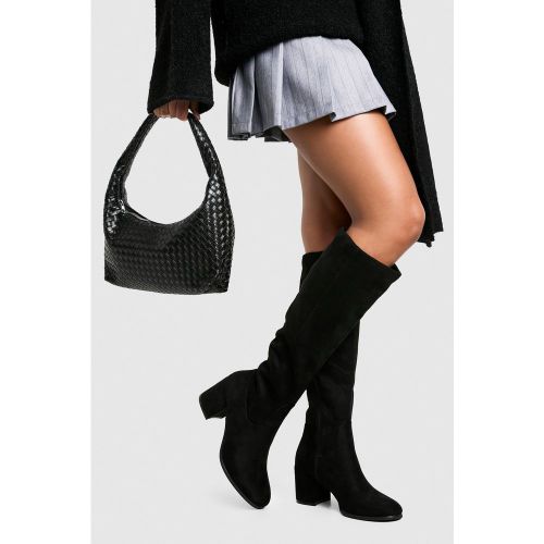 Bottes Hautes Basiques À Petit Talon - 36 - boohoo - Modalova