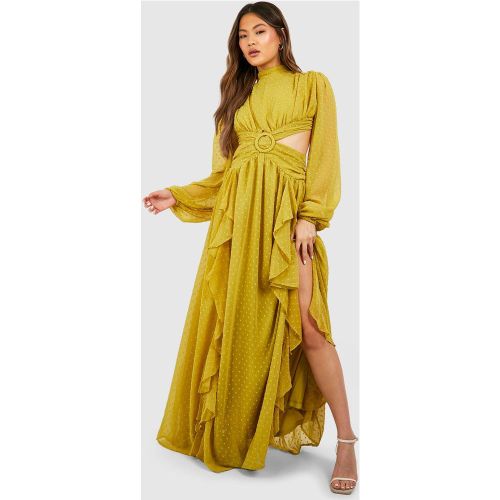 Robe Longue À Volants Et Col Montant - 42 - boohoo - Modalova