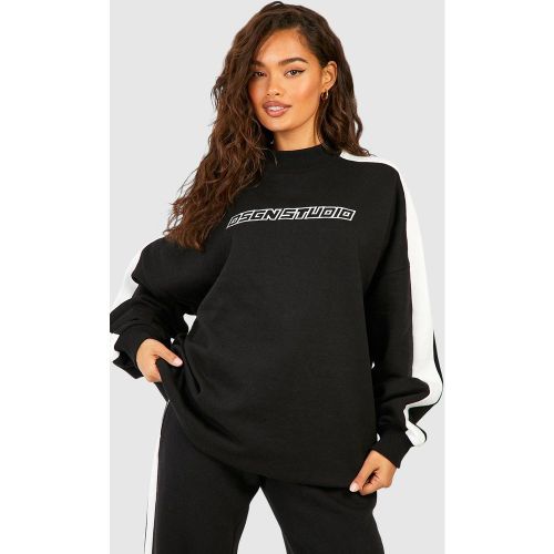 Sweat Color Block À Col Montant Et Slogan Dsgn Studio - S - boohoo - Modalova