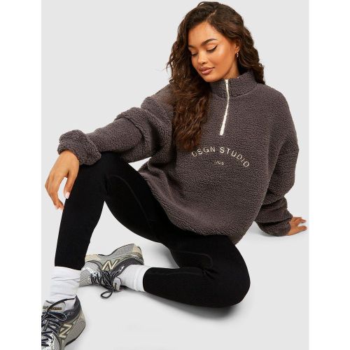 Sweat Zippé Brodé En Synthétique - S - boohoo - Modalova