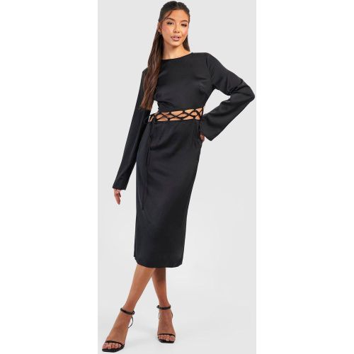 Robe Mi-Longue Satinée À Lacets - 38 - boohoo - Modalova