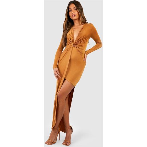 Robe Mi-Longue Moulante À Décolleté Plongeant - Épices - 40, Épices - boohoo - Modalova