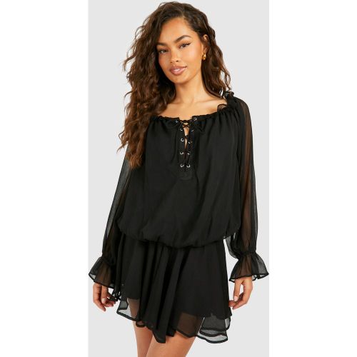 Robe Courte En Mousseline De Soie - 40 - boohoo - Modalova