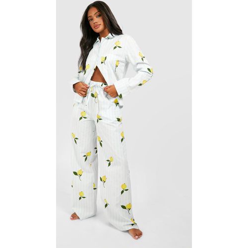 Lemon Stripe Pyjama Trouser - boohoo - Modalova