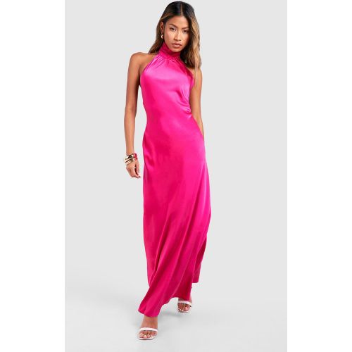 Robe Longue Satinée Dos Nu - 36 - boohoo - Modalova