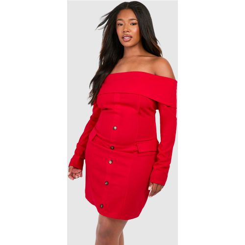 Grande Taille - Robe Blazer À Col Bateau - 50 - boohoo - Modalova