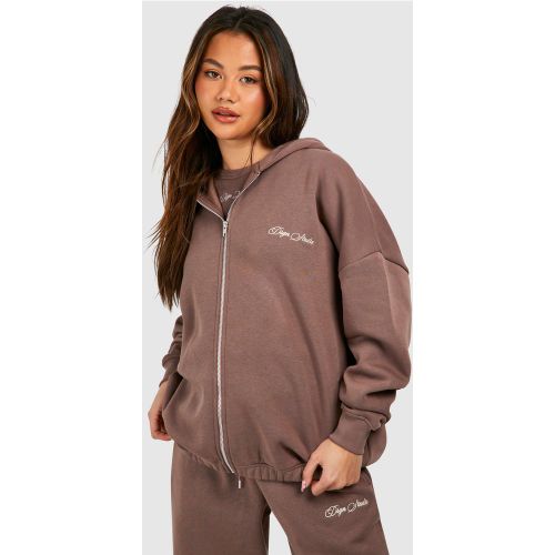 Sweat À Capuche Zippé Oversize - L - boohoo - Modalova