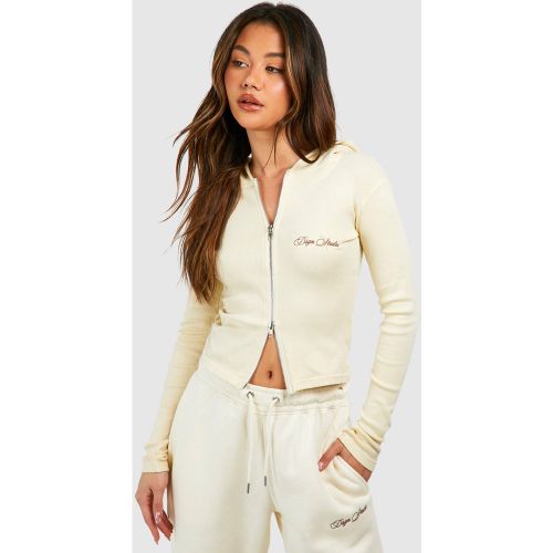 Veste Courte Côtelée À Broderie Dsgn Studio - S - boohoo - Modalova