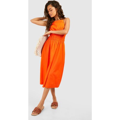 Robe Mi-Longue Froncée À Bretelles - 36 - boohoo - Modalova
