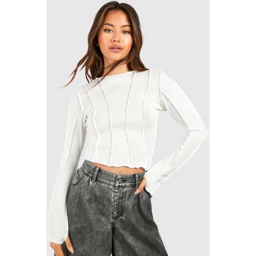 Top Asymétrique À Coutures Apparentes - 38 - boohoo - Modalova