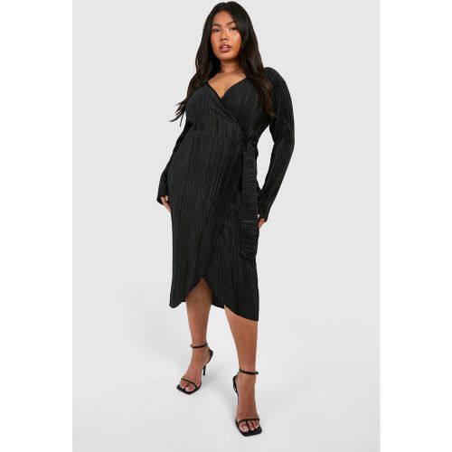 Grande Taille - Robe Mi-Longue Effet Plissé - 44 - boohoo - Modalova