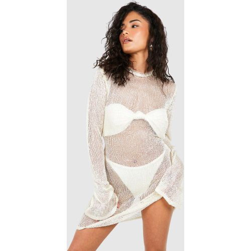 Petite" - Robe Courte Pailletée En Maille - S - boohoo - Modalova