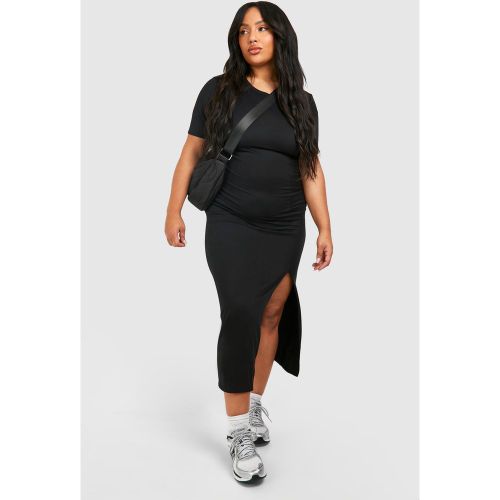 Grande Taille - Robe Mi-Longue Fendue En Jersey - 44 - boohoo - Modalova