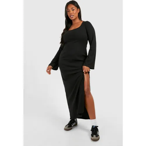 Grande Taille - Robe Fendue En Maille Évasée - 50 - boohoo - Modalova