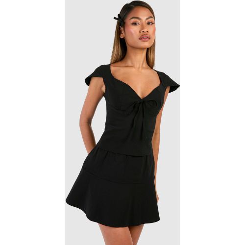 Ensemble Avec Crop Top À Épaules Évasées Et Mini-Jupe - 38 - boohoo - Modalova