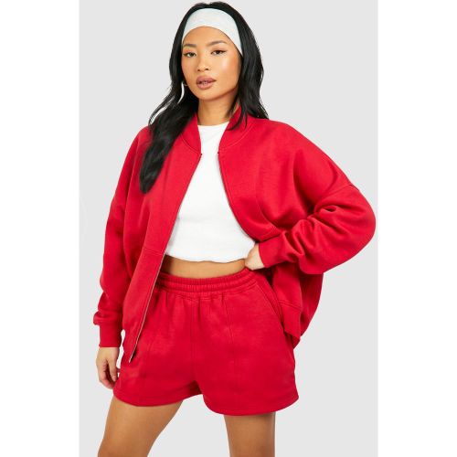 Petite" - Survêtement Zippé Avec Bomber Et Short - L - boohoo - Modalova