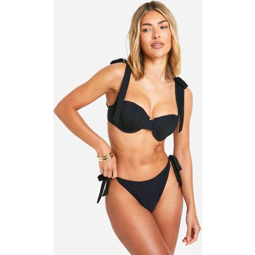Bas De Maillot Noué En Organza - 34 - boohoo - Modalova