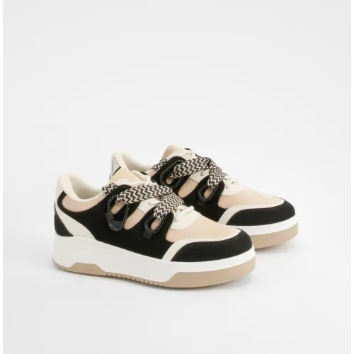 Baskets À Empiècement En Dentelle - 41 - boohoo - Modalova