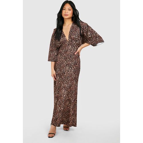 Petite" - Robe Longue À Manches Chauve-Souris Et Imprimé Léopard - 38 - boohoo - Modalova